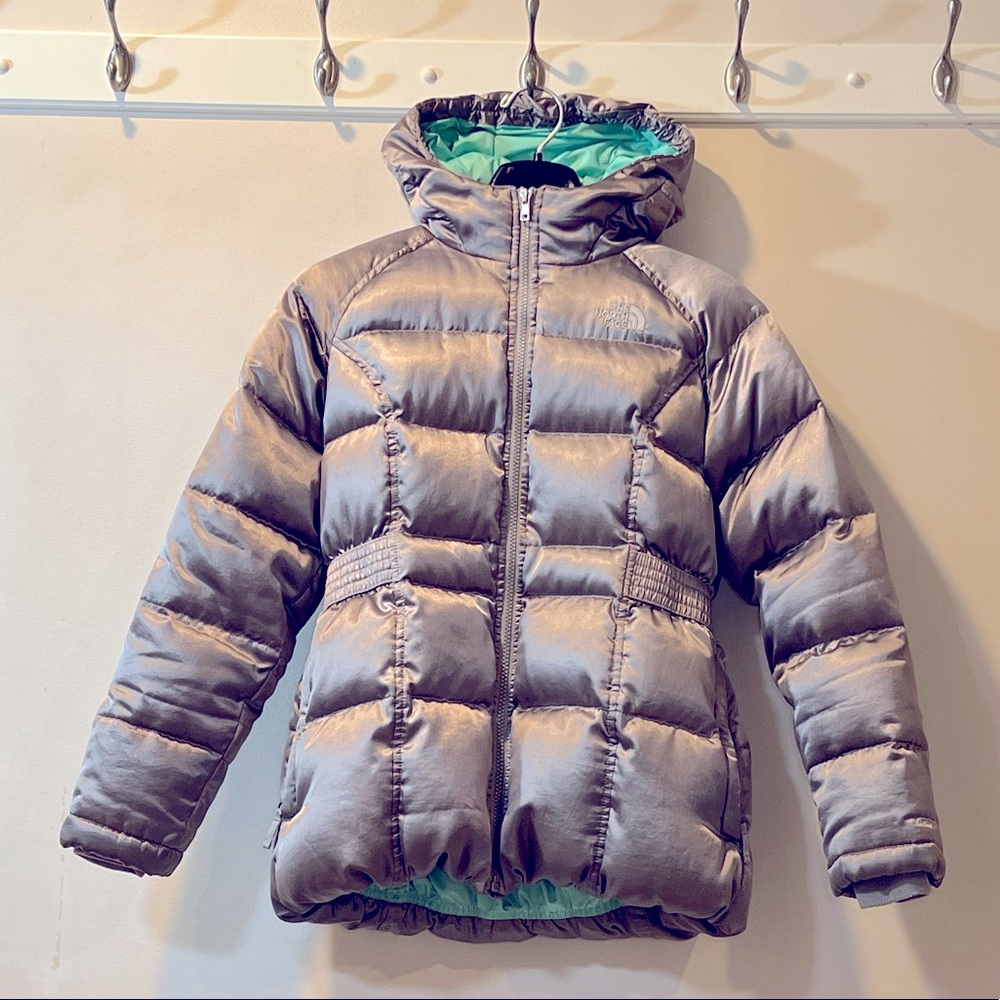 Girls 14/16 North Face Jacket Metallic Grey or Silver
